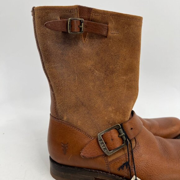 Frye Brown Leather Buckle Ankle Boots | Size 6.5 - Picture 10 of 12
